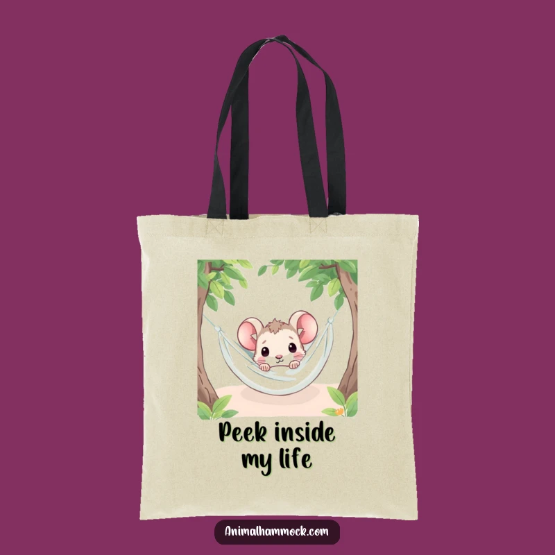 Funny Mouse Peeking Tote Bag: Carry Your Curiosity with Style