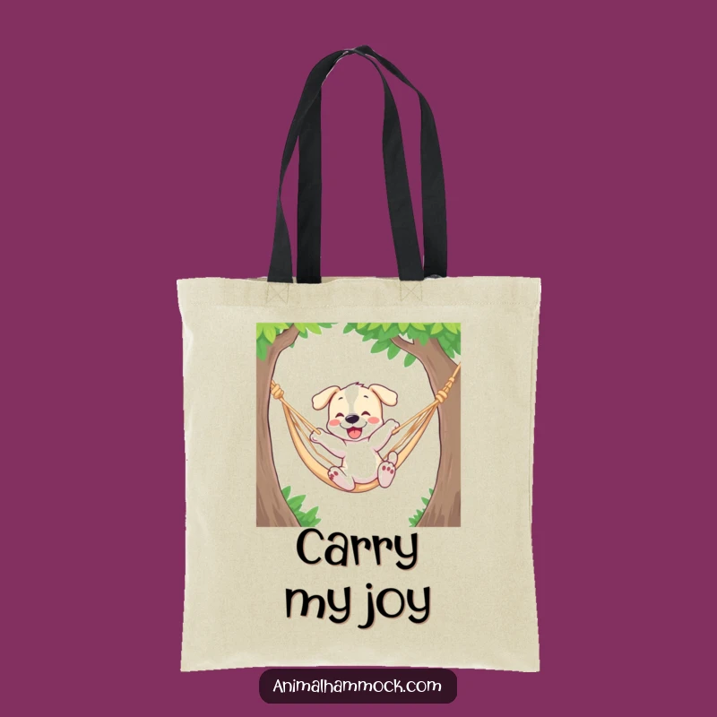 Funny Playful Puppy Hammock Tote Bag - Adorable Gift for Dog Lovers