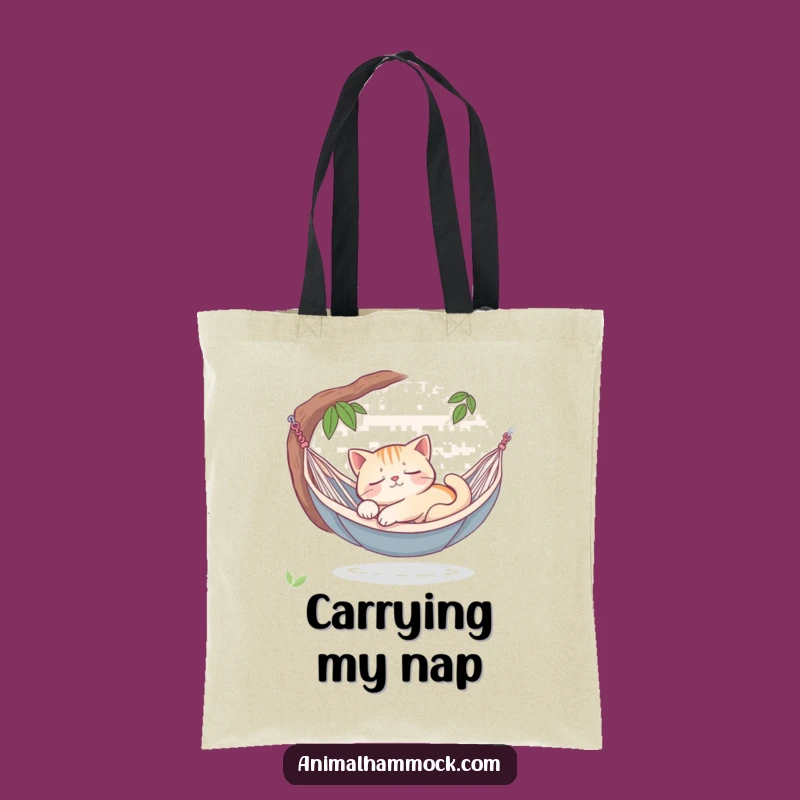 Funny Sleepy Cat Hammock Tote Bag - Carry Your Essentials with Peaceful Style