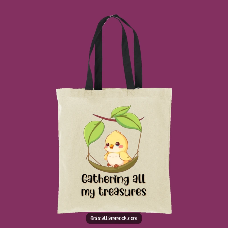 Funny Happy Bird Leaf Hammock Tote Bag - Whimsical Carry-All & Hilarious Gift