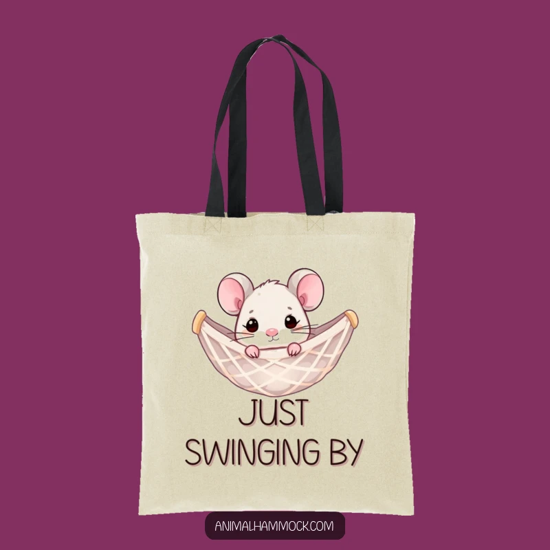 Funny Mouse Hammock Tote Bag: Carry Your Essentials with Cute Rodent Humor