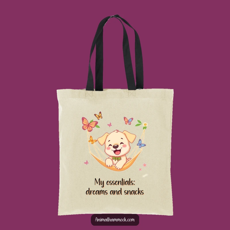 Funny Puppy Hammock Tote Bag: Carry Your Joyful Adventure