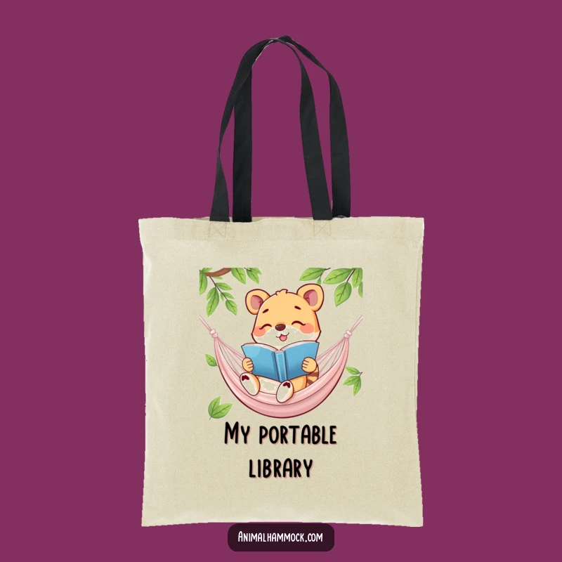 Funny Happy Animal Bookworm Tote Bag - Carry Your Library!